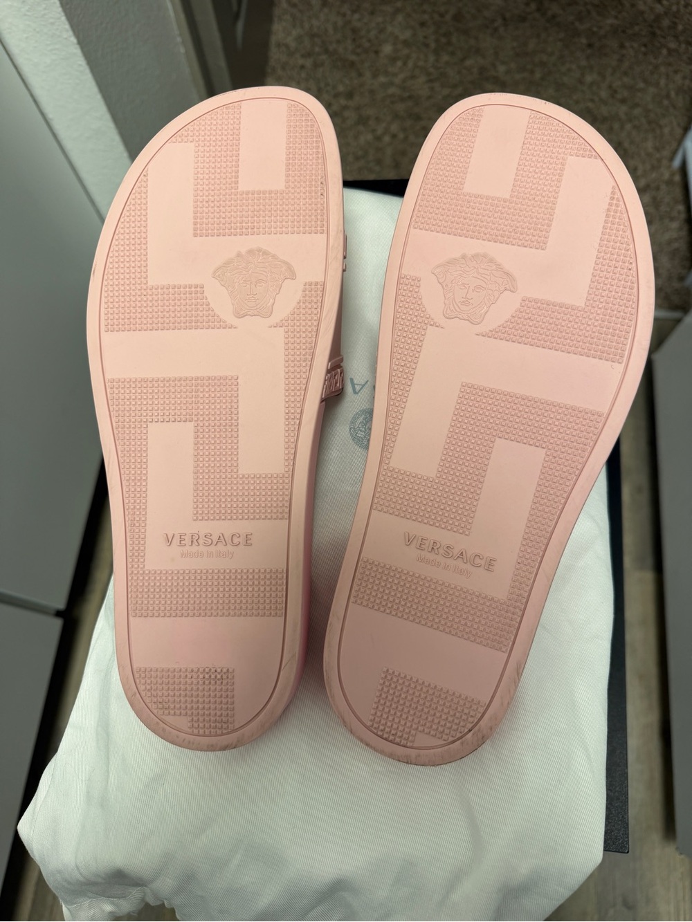 Versace Pink Medusa Slides - Picture 10 of 10